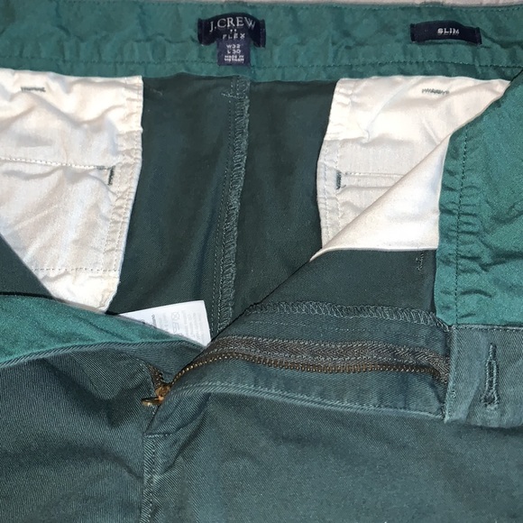 J. Crew Factory Dark Green Flex Slim Chinos Size 32/30 - Picture 8 of 10